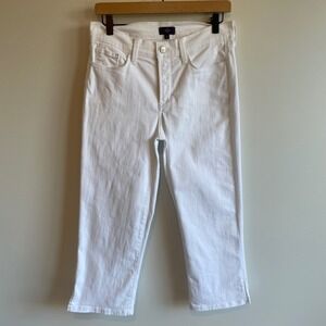 NYDJ Crop White Jeans Womens Size 4 Lift Tuck‎ Technology Denim Capri
